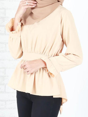 ALEENA PEPLUM LONG SLEEVES BLOUSE