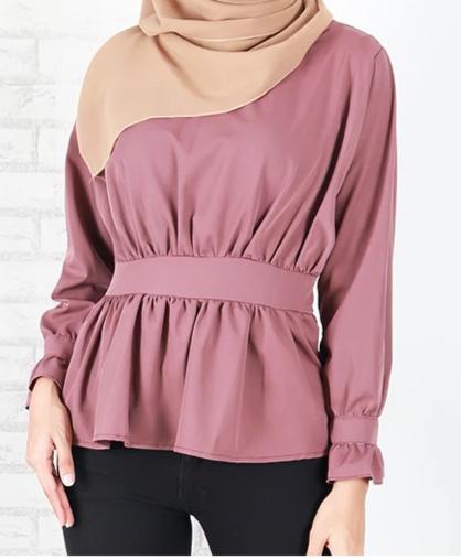 ALEENA PEPLUM LONG SLEEVES BLOUSE
