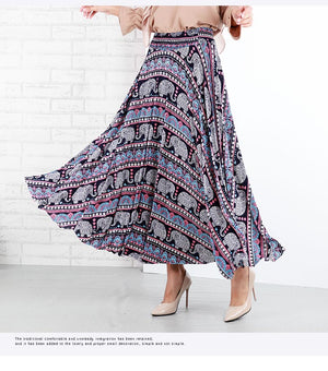 WOMEN PRINTED FLUTTER DRAPED SKIRT