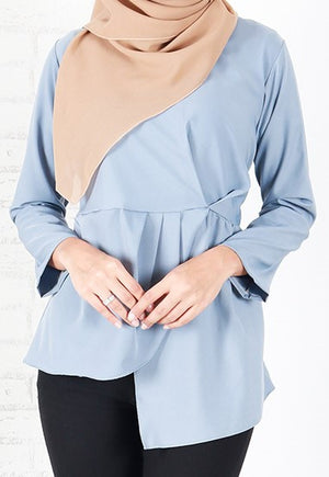HANIYA ASYMMETRY PEPLUM BLOUSE