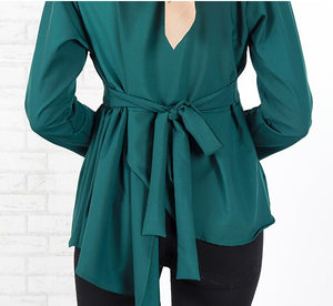 HANIYA ASYMMETRY PEPLUM BLOUSE