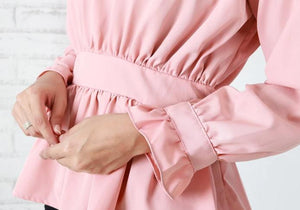 ALEENA PEPLUM LONG SLEEVES BLOUSE