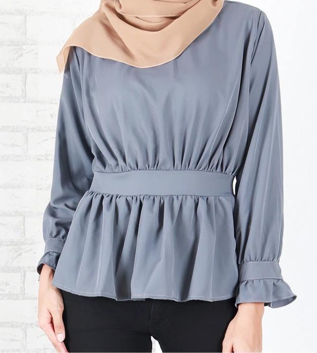 ALEENA PEPLUM LONG SLEEVES BLOUSE
