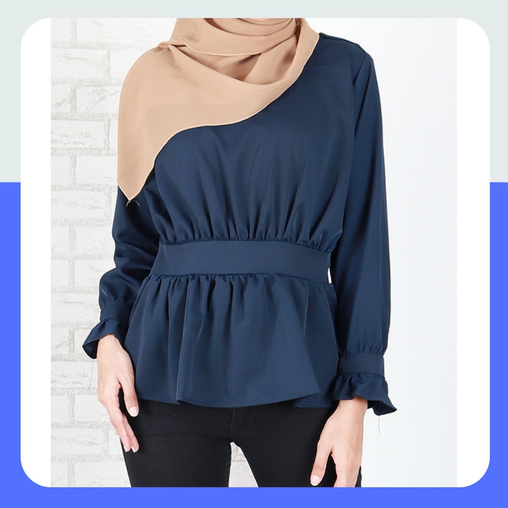 ALEENA PEPLUM LONG SLEEVES BLOUSE
