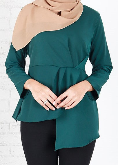 HANIYA ASYMMETRY PEPLUM BLOUSE