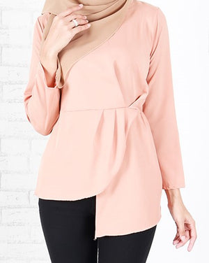 HANIYA ASYMMETRY PEPLUM BLOUSE