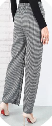 CHECKERED PRINTED STRAIGHT CUT PANTS