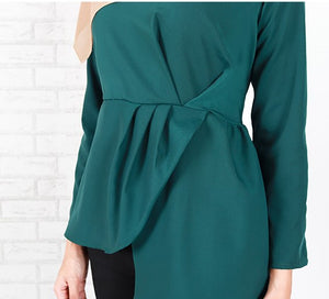 HANIYA ASYMMETRY PEPLUM BLOUSE