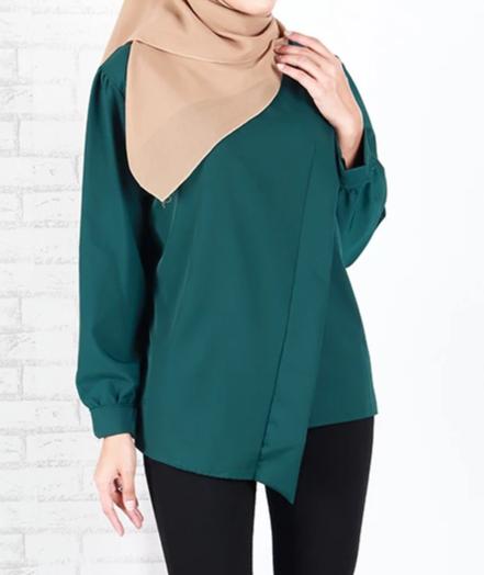 DALIA SOLID SLASH MODERN BLOUSE