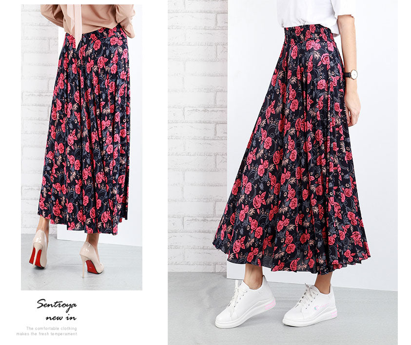 WOMEN PRINTED FLUTTER DRAPED SKIRT