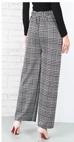 CHECKERED PRINTED STRAIGHT CUT PANTS