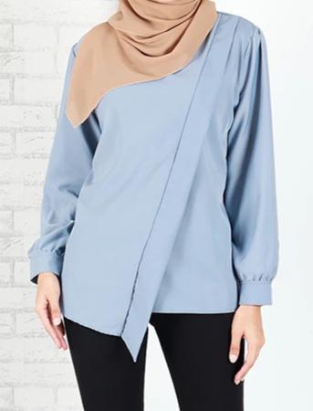 DALIA SOLID SLASH MODERN BLOUSE