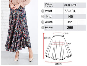 WOMEN PRINTED FLUTTER DRAPED SKIRT