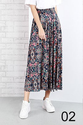 WOMEN PRINTED FLUTTER DRAPED SKIRT