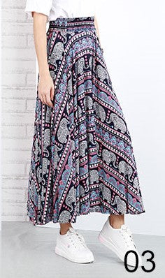 WOMEN PRINTED FLUTTER DRAPED SKIRT
