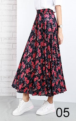 WOMEN PRINTED FLUTTER DRAPED SKIRT