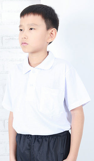 SCHOOL COLLAR SHORT SLEEVES WHITE T SHIRT
