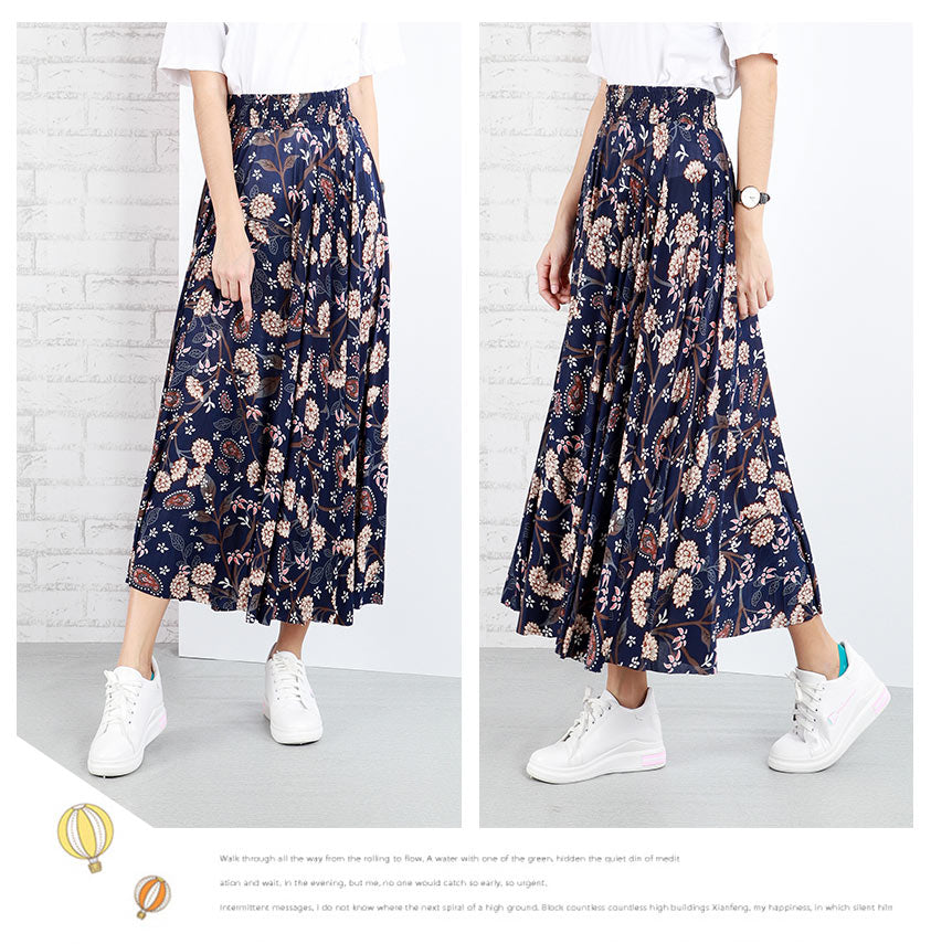 WOMEN PRINTED FLUTTER DRAPED SKIRT