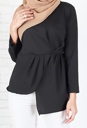 HANIYA ASYMMETRY PEPLUM BLOUSE